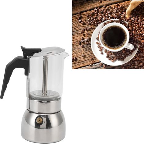 Bouilloire à filtre en verre résistant aux hautes températures, cafetière portable en acier inoxydable, 200 ml. (1/5)