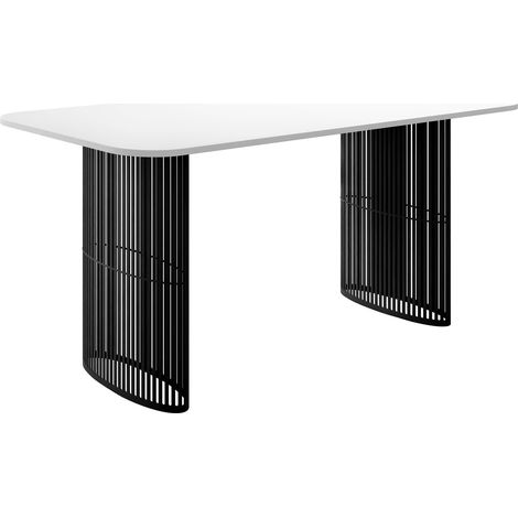 Mesa Oswego 163, Blanco, 76x90x160cm, Alargamiento, Aglomerado laminado, Metal (1/4)