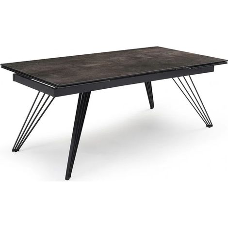 Table extensible 160/240 cm céramique gris vieilli pieds filaires - MAINE 01 (1/5)
