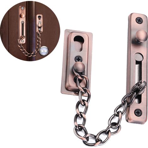 Chaîne De Sécurité Pour Porte - Acier Inoxydable 304 - Fermeture À Bouton Pression - Fixation Sans Perçage - Pour Chambre D'Hôtel Ou Intérieur - 1 Pièce (1/5)