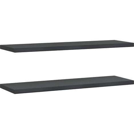 Wall Shelves 2 pcs 100x30 cm Black Stainless Steel vidaXL