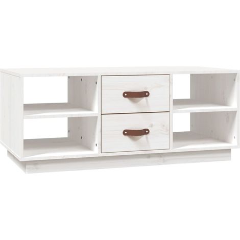Maison Exclusive - Couchtisch Weiß 100x50x41 cm Massivholz Kiefer