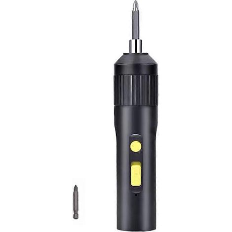 Kit de tournevis électrique sans fil rechargeable par USB avec batterie lithium-ion et embouts inclus (noir) (1/5)
