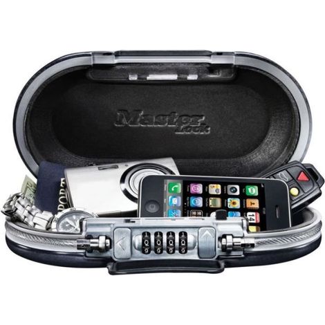 Mini Coffre-fort Portable - MASTER LOCK - 5900EURD - Avec Câble - Combinaison - Noir (1/5)