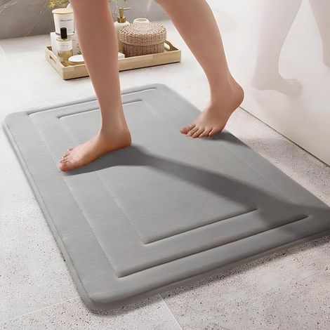 Tapis de Bain AbsorbantTapis de Bain Antidérapant 40 x 60 cm,Tapis Salle de Bains en Mousse à Mémoire Douce,bsorbant l'eau (1/5)