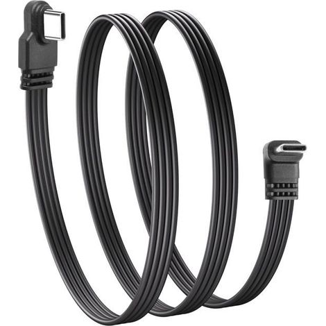 TRAHOO-Câble plat 90 degrés USB Type C 2.0 Cordon de chargeur Type C à angle droit Transfert de données 480Mbps pour Hub USB-[J506] (1/5)