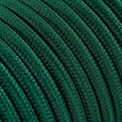 Fil Électrique Tissu Vert Forêt 2x0,75mm² - Câble Électrique Textile de Qualité