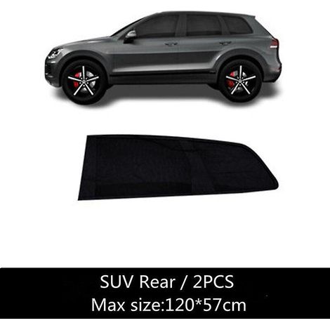 Lot de 2 pare-soleil de voiture, protection UV, rideaux latéraux, pare-soleil en maille, films de protection pour vitres, accessoires de style pour voiture et SUV (lunette arrière).