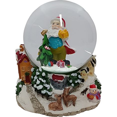 palla di vetro Ampolla Scena natalizia Carillon Globo d’Acqua con babbo natale musicale melodie natalizie sfera  Idea regalo raffinata carica manuale