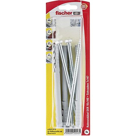fischer Fischer 52243 Lot de 4 Chevilles pour ossatures/cadres SXR 10 x 140 mm SS K (052243)