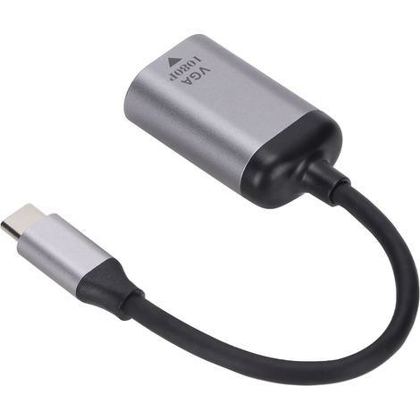 Adaptateur USB-C VGA Mâle Femelle pour PC Portable Windows, Convertisseur USB Type-C vers VGA (1/5)