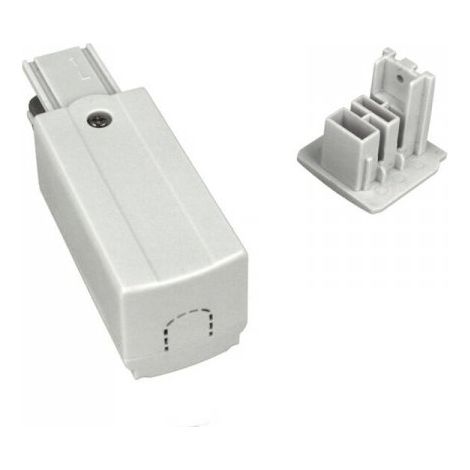 Kit Connettore Alimentazione Sinistra + Terminale Chiusura Colore Bianco Per Binario Guida Trifase CB40101 CB40102 CB40103
