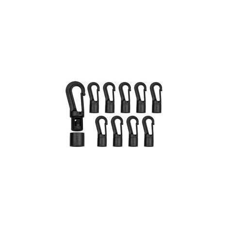 10 Pcs Mousquetons en Plastique Noir，Crochet Corde Mousqueton en Corde Plastique Clips Déclenchement Pivotants ，pour Corde en Caoutchouc（7 mm） (1/5)