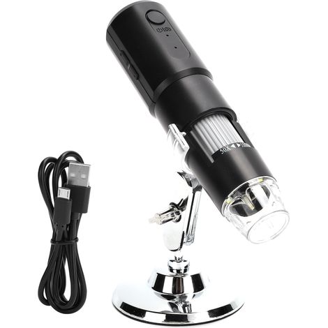 Microscope WiFi Portable 1000X Zoom avec 8 LEDs et Support pour Smartphone (1/5)