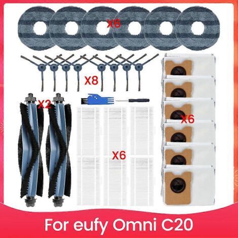 LAN Ersatzteile für den Eufy Omni C20 Saugroboter: Hauptbürsten, HEPA-Filter, Reinigungstücher, Staubbeutel (1/5)