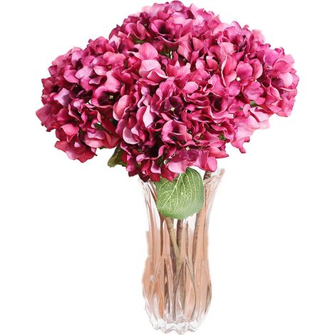 Bouquet De Fleurs Artificielles - Hortensia Et Rose En Soie - Décoration Mariage Et Maison - Lot De 1