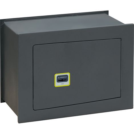 ARREGUI Ideal 10 281340 Caja fuerte de empotrar a pared con cerradura de llave, Caja de Seguridad para casa y negocio, fácil de usar, alto nivel de seguridad, 28 x 38 x 20 cm, 13 L