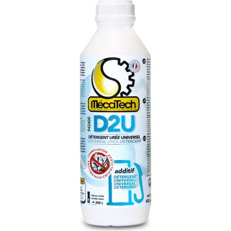 Additif anti-cristallisant Adblue D2U 400ml – Stabilise l’efficacité des solutions d’urée – Nettoyage préventif et curatif des cristaux – Mecatech