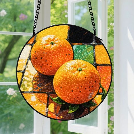 Suspension en vitrail, attrape-soleil élégant unique, décoration jardin maison, cadeau Noël, Anniversaire pour couple, meilleur ami 9cm (1/5)
