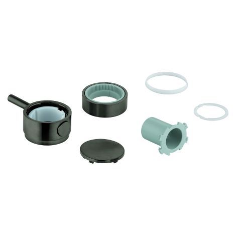 Temperaturwählgriff 49089 rund für THM-FMS hard graphite gebürstet (1/3)