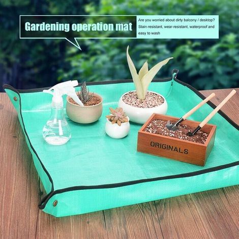 Tapis de repiquage 100×100 cm – pliable – jardinage intérieur/extérieur (1/5)