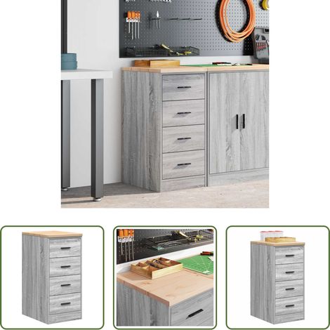 Rangement de garage -  Armoire de rangement de garage sonoma gris 40x51x85 cm bois pin (1/5)