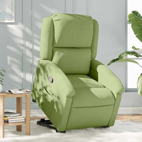Relaxsessel mit Aufstehhilfe Hellgrün Samt (1/5)
