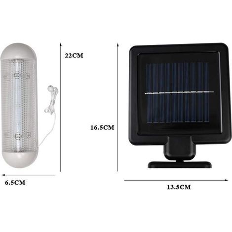 Solarleuchte für Gartenhaus, wandmontierte Solar-Garagenleuchte für den Außenbereich, IP55 wasserdicht, doppelte LED-Wand-Notleuchte für Garten, Außenbereich, Innenbereich, Gewächshaus (1/4)