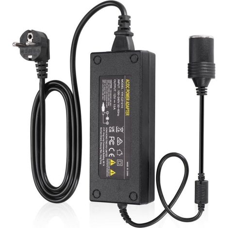 180W 15A Kfz-Netzteil Spannungswandler 230V auf 12V Zigarettenanzünderstecker AC zu DC Netzteil für Reifenfüller, Kühlboxen und andere Geräte (1/5)