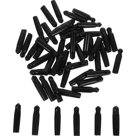 50 pièces de bouchons verseurs noirs en PVC, protection contre la poussière pour bouteilles d'huile et de vin, bouchons hygiéniques pour bouteilles de cuisine et de spiritueux (1/5)