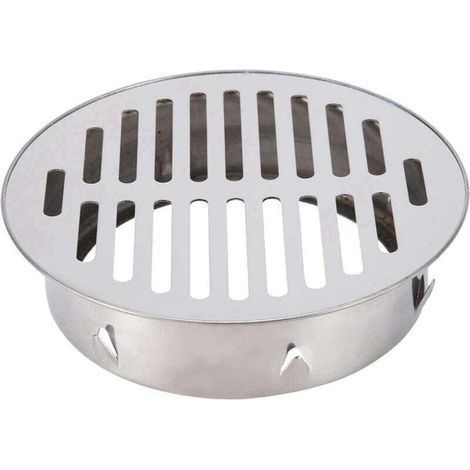 Siphon de sol, siphon de sol rond, 1 pièce couvercle de siphon de sol en acier inoxydable, siphon de sol antiblocage pour balcon pour utilisation dans la cour extérieure (bouche plate (1/3)