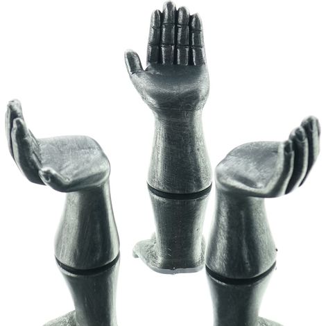 Kaemingk Abstandshalter Hände Anthrazit für runde Pflanzgefäße 9 cm - Polyresin