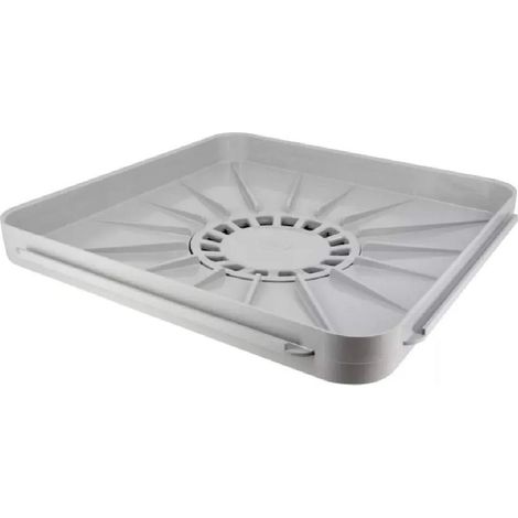 40 x 40 cm PVC-Siphon-Duschwanne mit Adapter, hellgrau (1/4)