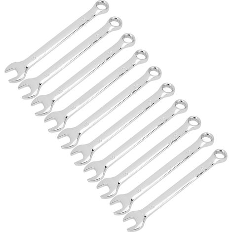 Jeu de 10 clés mixtes à cliquet réversible pour usage industriel, 10mm