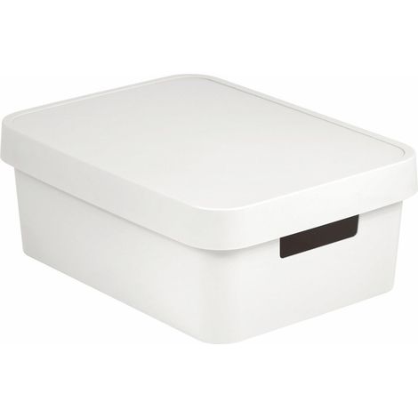 CURVER 04752-N23-00 INFINITY BOÎTE À RANGEMENT AVEC COUVERCLE PLASTIQUE BLANC 36,3 X 27 X 22,2 CM 11 L