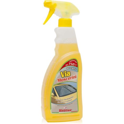 Detergente Rimuovi moscerini e insetti Parabrezza Vetri Auto 750 ml + Spugna Pro