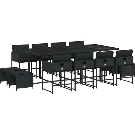 Maison Exclusive - Set comedor de jardín con cojines 13 pzas ratá