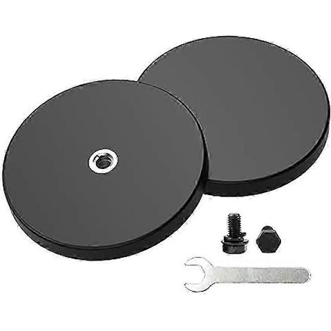 2 aimants de fixation puissants recouverts de caoutchouc, 65 lb, base d'assemblage magnétique compatible avec les bandes lumineuses et les accessoires. (1/5)