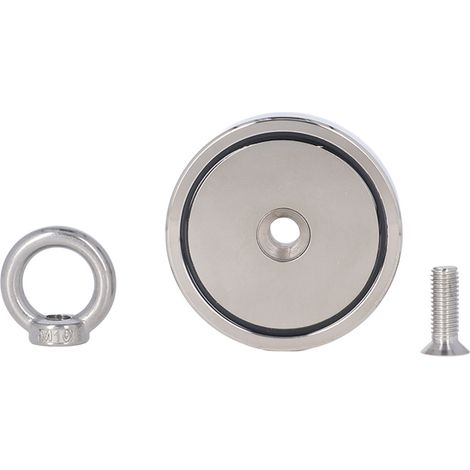 Kit d'outils de pêche à l'aimant néodyme de type traction de 280 kg, résistant à la rouille, adapté aux lacs et aux rivières. (1/5)