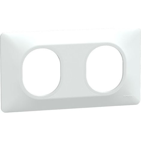 Lot de 180 plaques de finition 2 postes - Horizontal - Blanc - Ovalis - S320704P - Schneider (1/3)