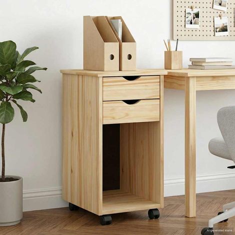 vidaXL Mobile con Ruote Marrone 34 x 39 x 65,5 cm