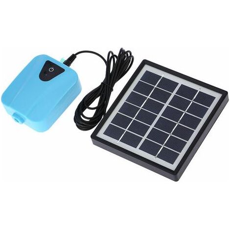 Pompe Solaire pour Aération d'Étang - Oxygénateur d'Eau avec Pompe à Air pour Aquarium (2L/min)