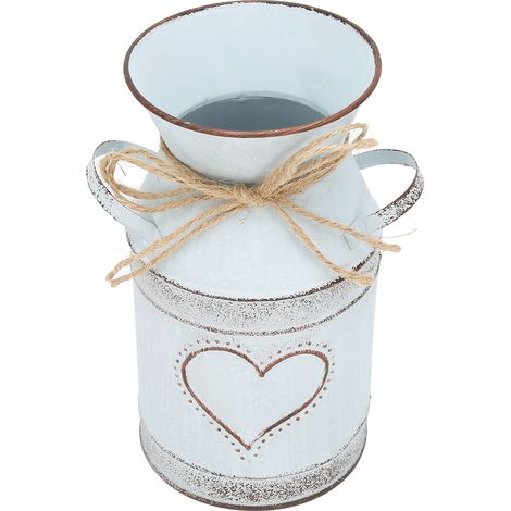 Verzinkte Eisenvase mit Herzmotiv und Seil, dekoratives Element für den Innen- und Außenbereich, für Zuhause oder Büro, einzigartig und elegant (1/5)
