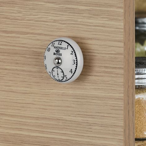 Ouvre&Déco – Bouton de meuble CLOCK, Porcelaine blanc Ø35 mm (1/5)