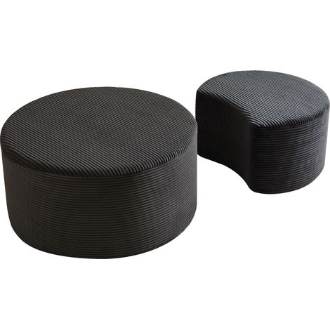 Table d'appoint ronde rembourrée en mousse, set de 2 pièces pour salon, polyvalent et sans montage (1/5)