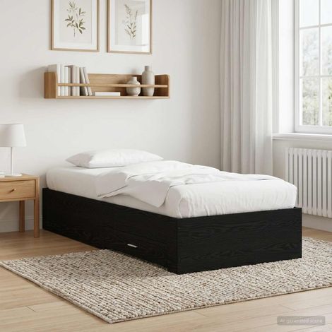 Estructura de cama con cajón Roble Negro Madera de ingeniería (1/5)