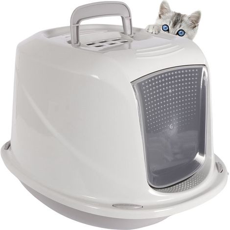 Kunststoffüberzogene hygienische Katzentoilette mit Filter Modell Galaxy für Katzen (1/5)