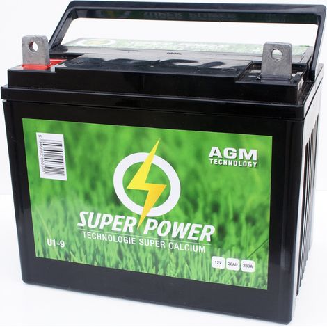 Batterie Tracteur Tondeuse Autoportée 12V 28 Ah + A GAUCHE