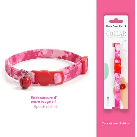 Collier pour chat avec clochette - Sécurité anti-étranglement - Couleurs tendance - Convient aux chats ayant un tour de cou de 15 à 30 cm