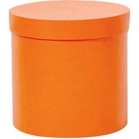 Boîte cadeau pour fleurs, emballage pour bouquet de fleurs, carton, seau rond à fleurs-14x14cm-Orange (1/3)